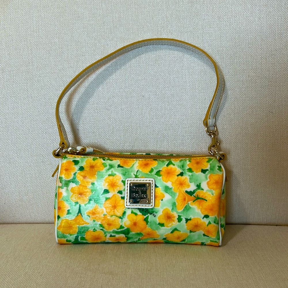 🥳27. DOONEY & BOURKE • Textured Leather Floral Mini Barrel Bag